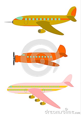 Retro passenger aircraft. Vector Illustration