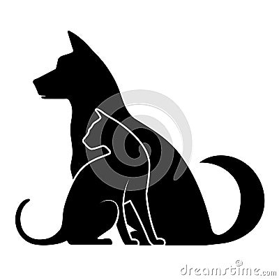 silhouettes of pets Vector Illustration