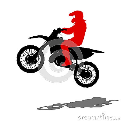 Silhouettes Rider participates motocross championship. Vector illustration Vector Illustration