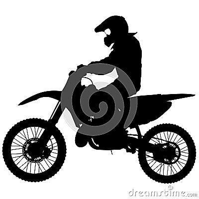 Silhouettes Rider participates motocross championship. Vector illustration Vector Illustration
