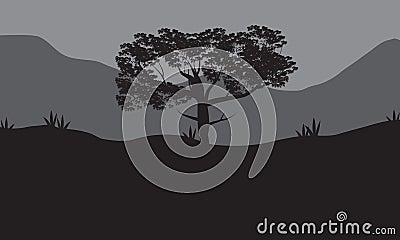 Silhouettes of shade trees Vector Illustration