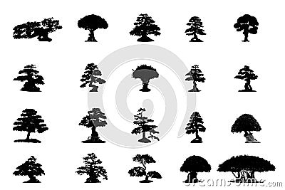 Silhouettes tree Stock Photo