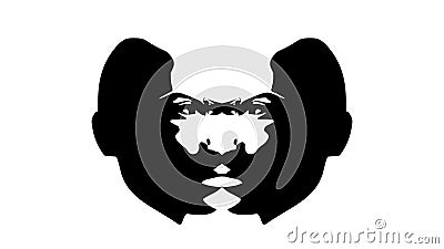 Silhouettes Of Two Head Stock Footage Video Of Male