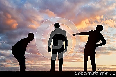 Concept of humiliation and insulting people Stock Photo