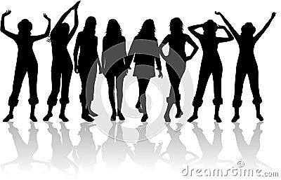 Silhouettes women Vector Illustration