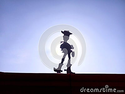 A silhoutte of a animated movie character- Woody from toy story Editorial Stock Photo