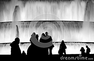 Silhoutte Tourists Editorial Stock Photo