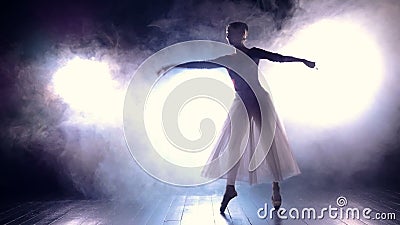 Silhueta da bailarina da dança Slowmotion HD vídeos de arquivo Silhueta da bailarina da dança Slowmotion HD vídeos de arquivo