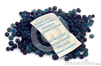 Silica gel over white background Stock Photo