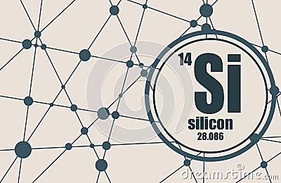 Silicon chemical element. Vector Illustration