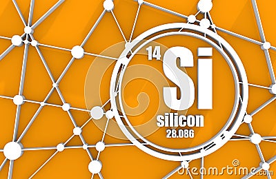 Silicon chemical element. Stock Photo