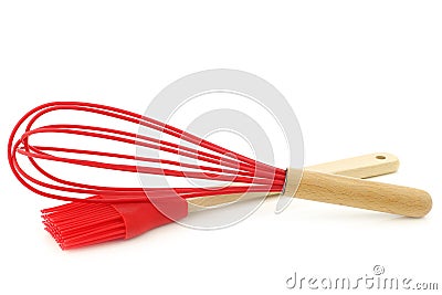 Silicon egg beater and spatula Stock Photo