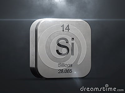 Silicon element from the periodic table Stock Photo