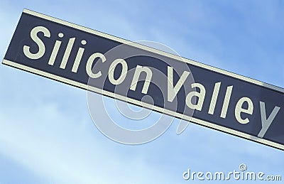 Silicon Valley road sign Stock Photo