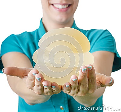 Silicone breast implant. Stock Photo