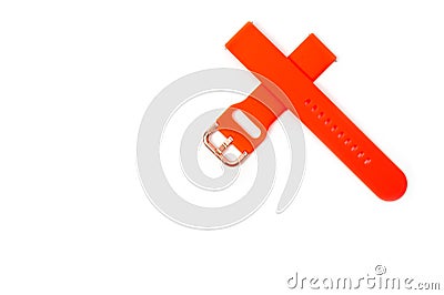 Silicone interchangeable bracelet orange color for smart watches Stock Photo