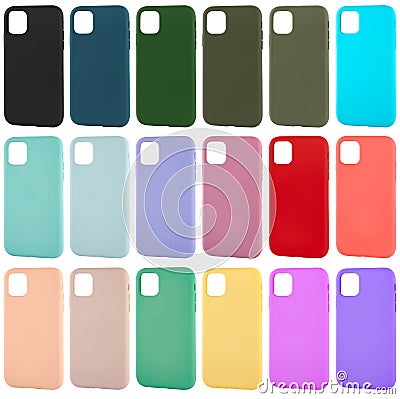 Silicone phone case, white background in insulation Stock Photo