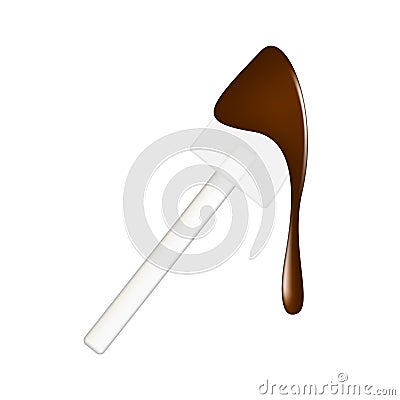 Silicone spatula with chocolate Vector Illustration