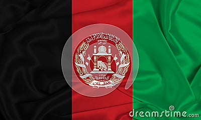 Silk Afghanistan Flag Stock Photo