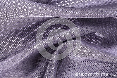 Silk background, texture of violet, diamond patern shiny fabric Stock Photo