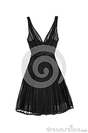 Silk black dress Stock Photo