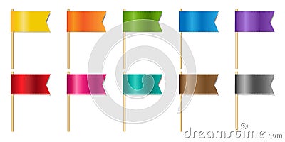 Silk Blue Ribbons Flags Isolated Transparent Background Vector Illustration