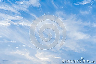 Silk Clouds Windy Blue Sky Background Stock Photo