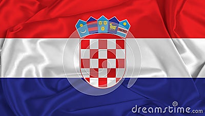 Silk Croatia flag Stock Photo