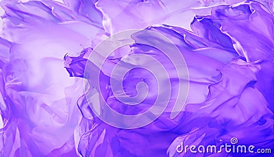 Silk Fabric Background, Abstract Waving Purple Flying Cloth Stock Photo