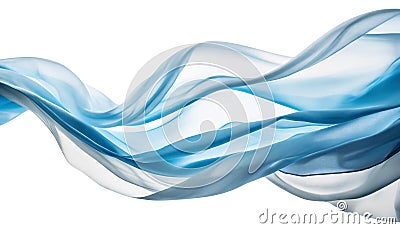 Silk fabric isolate. Elegant satin textile cut out. Soft transparent silky material Stock Photo