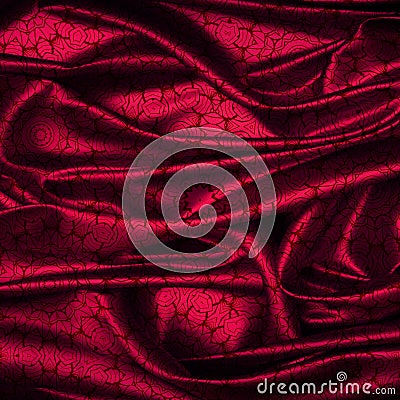 Silk fabric texture with geometric pattern. Many irregular folds. Abstract background best for luxury desing. Stock Photo