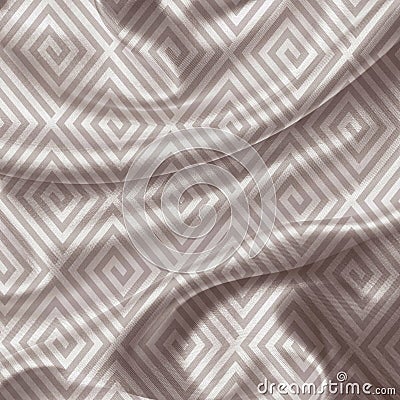 Silk fabric texture with geometric pattern. Many irregular folds. Abstract background best for luxury desing. Stock Photo