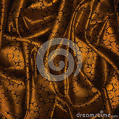 Silk fabric texture with geometric pattern. Many irregular folds. Abstract background best for luxury desing. Stock Photo