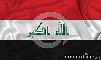 Silk Iraq Flag Stock Photo