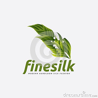 Silk Line Modern Eco Handloom Greenery Fashions Logo Vector Illustration