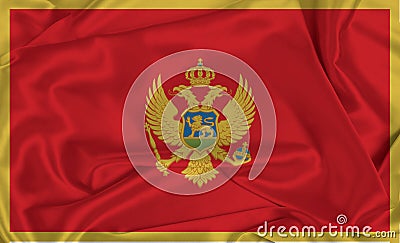 Silk Montenegro Flag Stock Photo