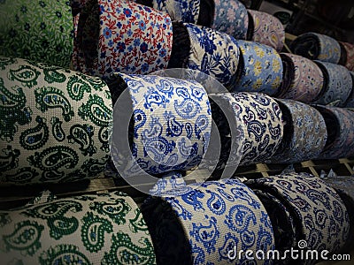 Paisley silk neckties Stock Photo