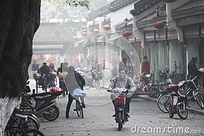 Silk road street of Hangzhou, China Editorial Stock Photo