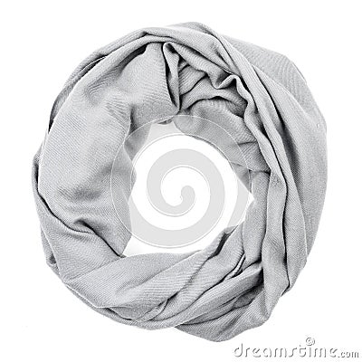 Silk scarf. Gray silk scarf isolated on white background Stock Photo