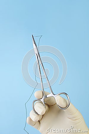 Silk Suture Stock Photo