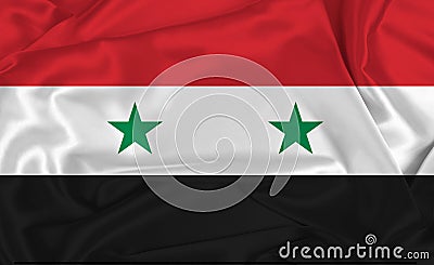 Silk Syria Flag Stock Photo