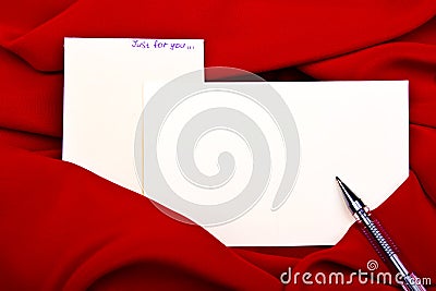 Silk textile border round white paper Stock Photo