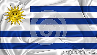 Silk Uruguay Flag Stock Photo