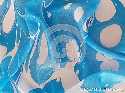 Silkscarf Silk Montenegro Buljarica life art Stock Photo