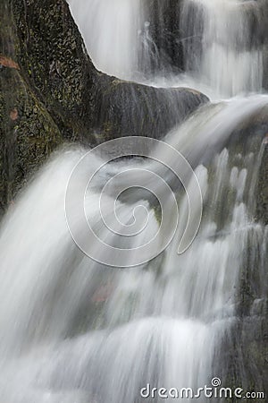 Silky closeup, long exposure of Kent Falls in western Connecticut. Stock Photo