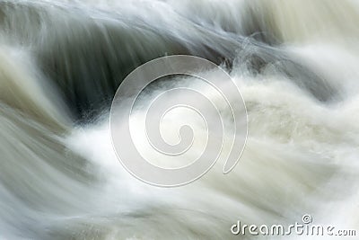 Silky water of Cargill Falls in Putnam, Connecticut in springtime Stock Photo