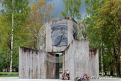 SILLAMEE, ESTONIA - May 28, 2022.Cenotaph. Monument to the heroes who died during the Second World War Editorial Stock Photo