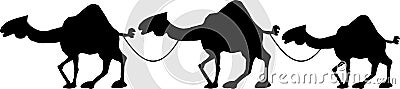 Sillhouette camels Cartoon Illustration