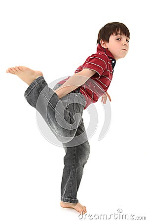 Silly Dancing Boy Stock Photo