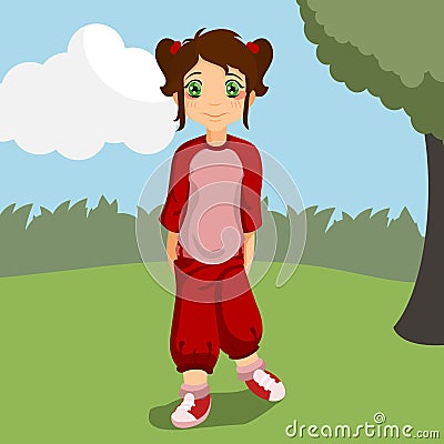 Silly girl Vector Illustration